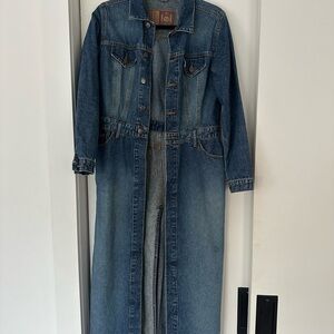 LEI Women's Blue Denim Long Jacket